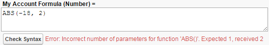 A formula with too many parameters.